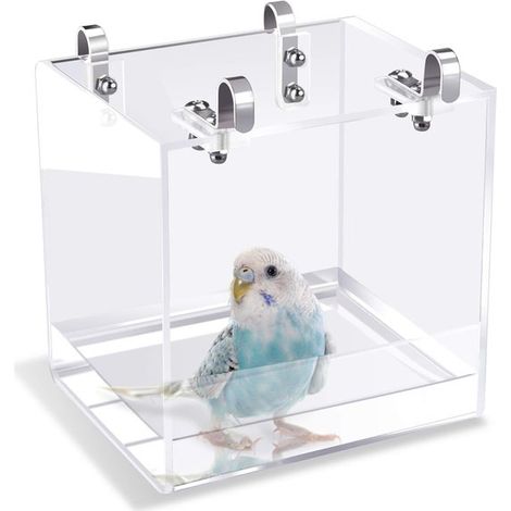 Bain d'oiseaux - Bain de faune - Bain Vogel - Bain/bol/maison d'oiseaux suspendu - 131113CM - Transparent - Bain de cage à oiseaux - Bols de bain - Pour perruches inséparables (1/5)