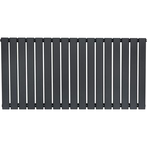 Radiateur Plat à 1 Colonne 600 x 1190 mm en Acier Carbone Gris Anthracite Chauffage Centrale Moderne Horizontale Monté Sur Mur Cuisine Salle de Bain [Brosse de Nettoyage & Supports INCLUSES] (1/5)