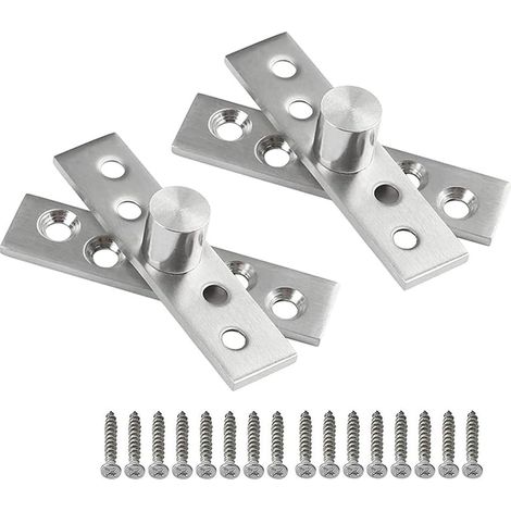 Lot de 2 (75 x 17 mm) charnières pivotantes à 360° en acier inoxydable   Pivot de porte caché   Charnière rotative dissimulée robuste (1/5)