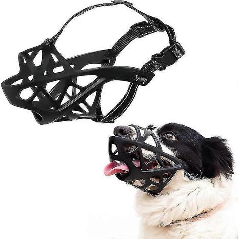 Muselière pour panier pour chien, douce, respirante, réglable et réfléchissante, pour chiens de petite, moyenne et grande taille, taille M (1/4)