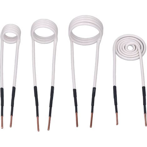 4-Piece Induction Heating Coil Kit - High-Frequency HVAC Accessories - 2.5mm Brass Core, Round/Flat Shapes 20-40mm (1/5)