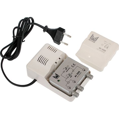 Divisor amplificador antena banda ancha 2 TV IP20 Alcad AI-200