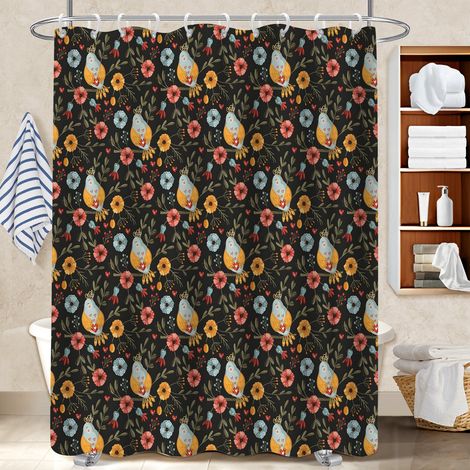 Rideau douche imperméable polyester 180x180 Évasion voile de douche pour idée cadeau pour pendaison de crémaillère (1/5)