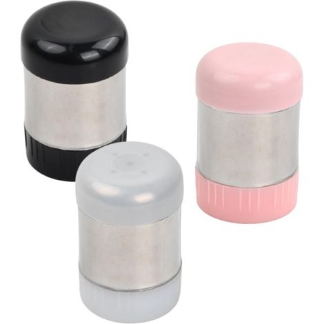 Salero, Juego de salero y pimentero de 3 piezas, mini saleros de acero inoxidable para sal de mesa, pequeños saleros reutilizables para (1/5)
