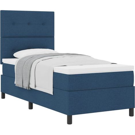 Matelas à ressorts avec housse, bleu, 80 x 200 cm, tissu. (1/5)