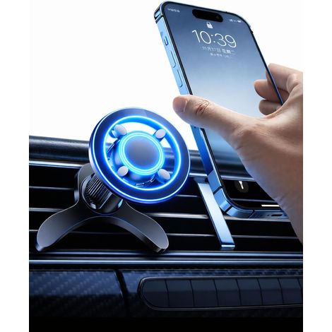 2026 MagSafe Autohalterung [17x N52 Magnete] Magnetische Handyhalterung mit 360°-Drehung und klappbarem Hakenclip – Einfache Montage an der Lüftungsöffnung (1/3)