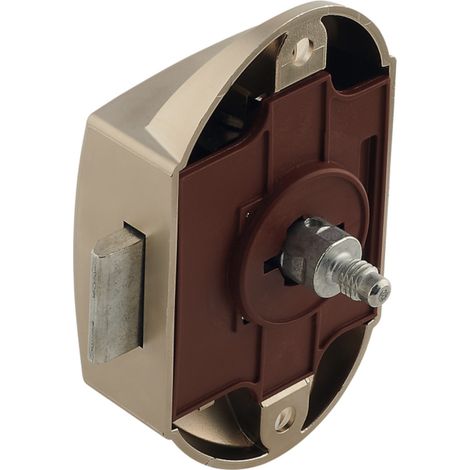 Serrure espagnolette à poussoir grand modèle axe 25mm en plastique idéal bateaux caravanes vans Verrou Fermeture Sécurité Bouton Push-lock, nickelé mat