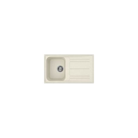 Elleci Ego 480 Lavello 1 Vasca con Gocciolatoio Reversibile Granitek Bianco Soft 100 x 50 cm