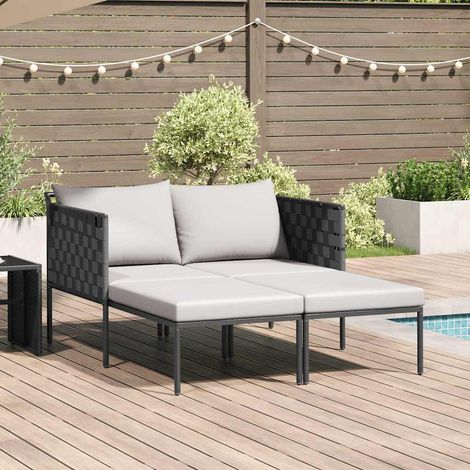 Sonnenliege mit Kissen 2-Person Anthrazit 153 x 115 x 69,5 cm