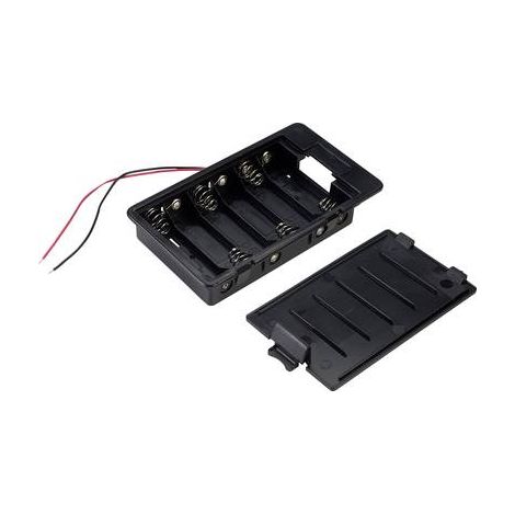 TRU COMPONENTS SBH361A Support de pile 6x LR6 (AA) raccordement par fils X458931 (1/2)