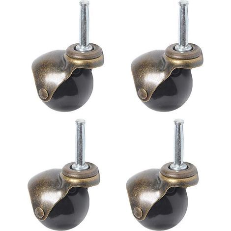 – Lot de 4 roulettes pivotantes 50mm – Capacité 30kg – En polyuréthane et métal – Pour sols délicats – Hauteur 60mm (1/5)
