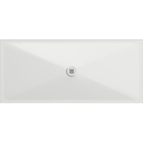 Receveur de douche rectangulaire en céramique 180x80x2cm, blanc mat (1/2)