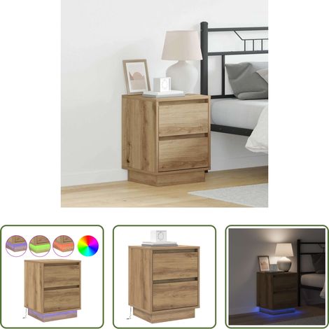 vidaXL Nachttisch mit USB -  Nachttisch Artisan-Eiche 39 x 34,5 x 50 cm Holzwerkstoff (1/5)