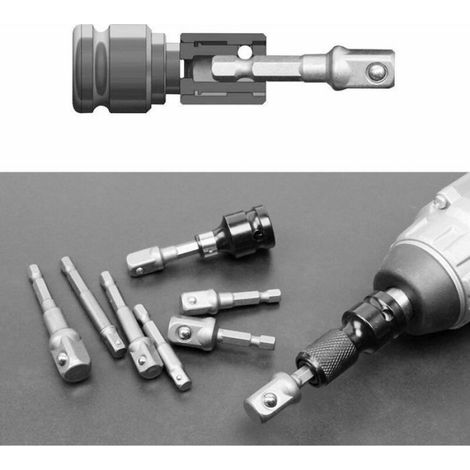Adaptateur 6 pans vers 1/4", 1/2", 3/8" – 3 pièces pour tournevis sans fil (1/5)