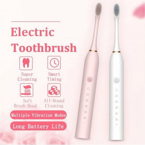 Brosses à dents électriques soniques pour adultes Brosse à dents électrique à ultrasons rechargeable Blanchiment Minuterie intel (1/5)
