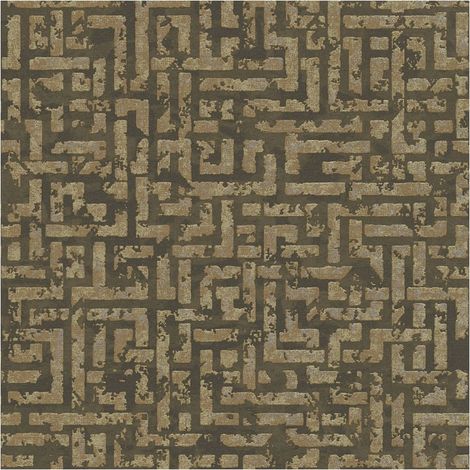 Graphic wallpaper wall Profhome 386955 non-woven wallpaper textured with geometric shapes glittering brown gold silver 5.33 m2 (57 ft2) (1/5)