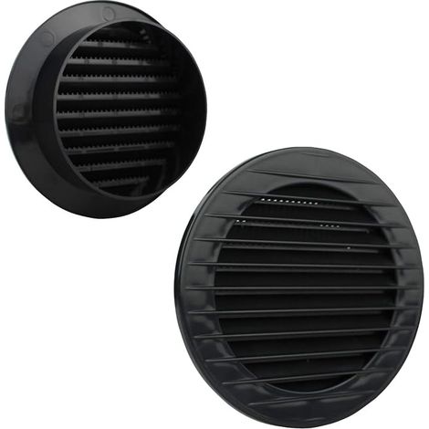 Brick ventilation grille, clinker ventilation grille, exhaust grille, outdoor grill, insect protection, anthracite, diameter 100 mm (1/4)