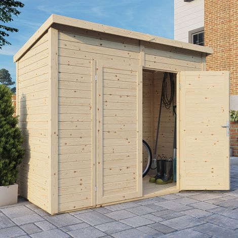 Abri de jardin bois Bertilo 19mm Timmo 2 avec plancher 2,80m² natural (1/5)