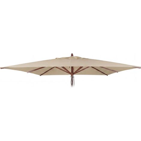 [NEUWERTIG] Ersatz-Bezug für Gastronomie Holz-Sonnenschirm HHG-504b, Sonnenschirmbezug, eckig 4x4m Polyester creme