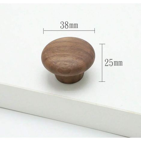 Lot de 22 poignées bois massif pour meubles, tiroirs, armoires, boutons champignon, vis unique, motif bûche, accessoires quincaillerie. (1/5)