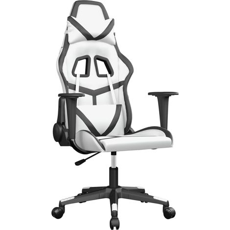 Maison Exclusive - Sedia da Gaming Bianco e Nero in Similpelle