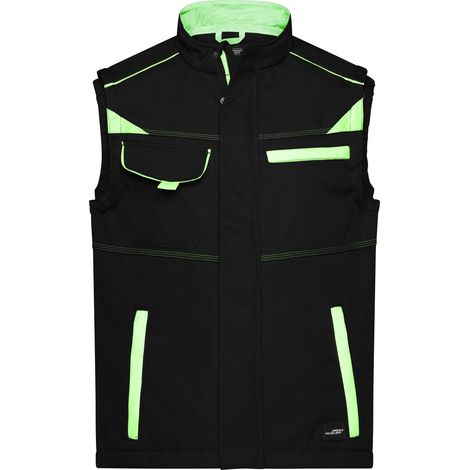James & Nicholson Softshellweste Wind- und wasserabweisend JN852 Gr. XL black/lime-green (1/5)