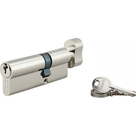 Cilindro SA con pomolo 30 x 50 mm, nichelato, 3 chiavi – THIRARD