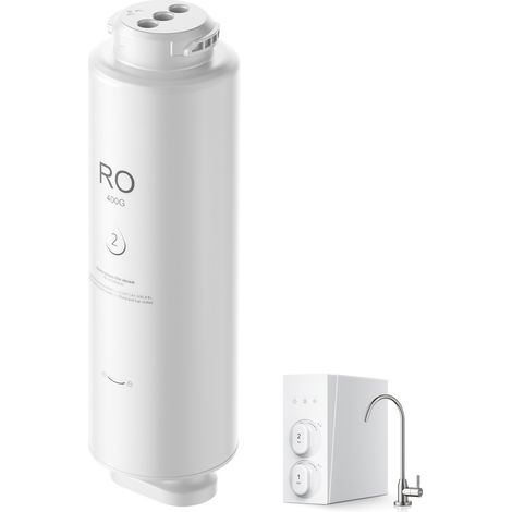 Mophorn 400 GPD 9-stufiges Umkehrosmose-Wasserfiltersystem, langlebige RO-Filterkartusche für 24 Monate, reduziert Verunreinigungen wie Blei, Chlor und Rost