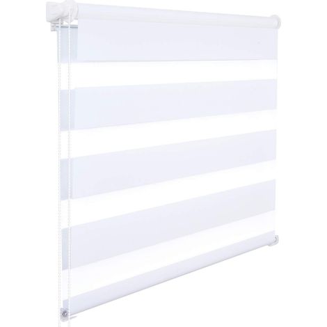 WOLTU Tenda a Rullo Doppio Oscurante per Interni Senza Foratura Avvolgibile Bianco 70x220cm