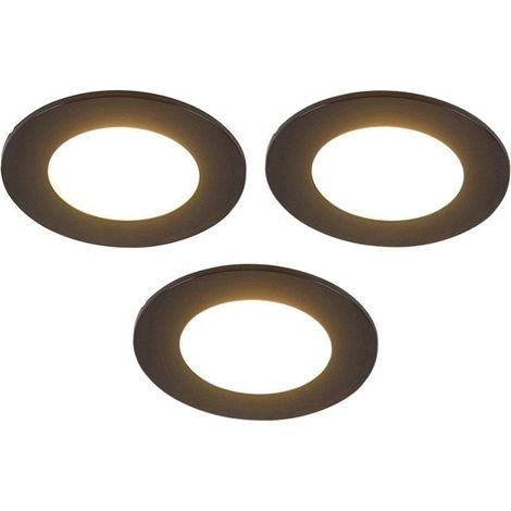 QAZQA Blanca Spot encastrable - set de 3 - 9x9cm - LED incl. - 3 niveaux de gradation - IP44 - noir mat (1/5)