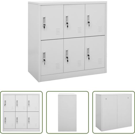Rangement bureau - Armoire à casiers Gris clair 90x45x92,5 cm Acier (1/5)