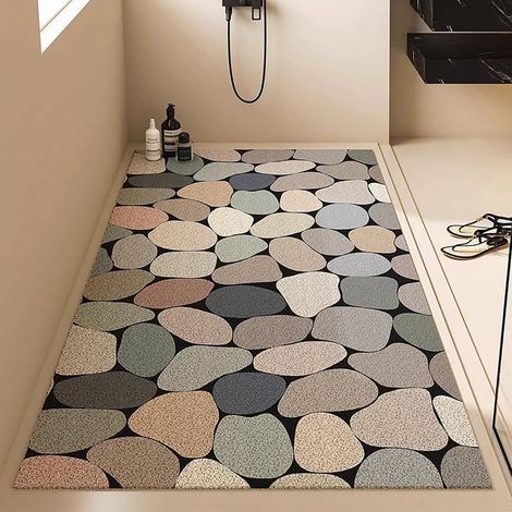 Tapis de douche 120 x 80 cm en PVC doux, trous de drainage, haute perméabilité, zones humides