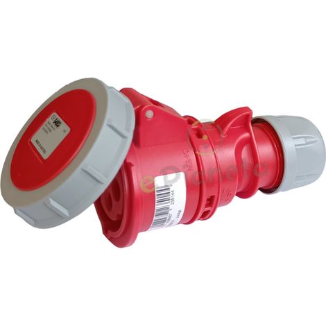Presa industriale volante 400V CEE 6H 3P + T 16A IP67 per esterno impermeabile rosso (1/4)