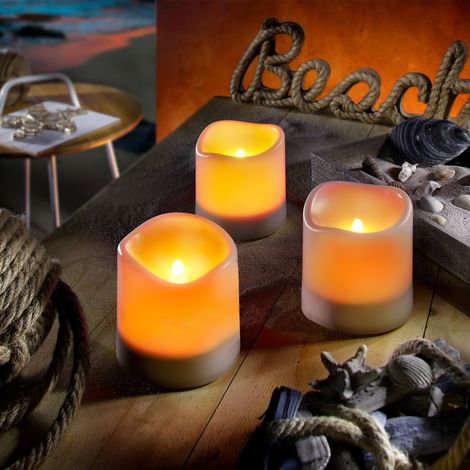 esotec LED-Solarkerzen 3er-Set Romantica Flackerlicht Solarlicht outdoor 102054