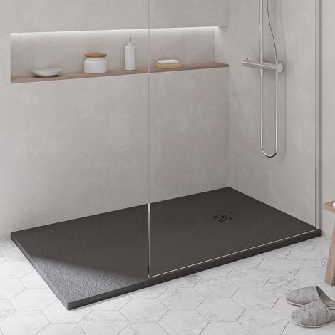 KOES - Receveur de douche en résine modèle NILO – 120x200 – Noir RAL 9005 (1/5)