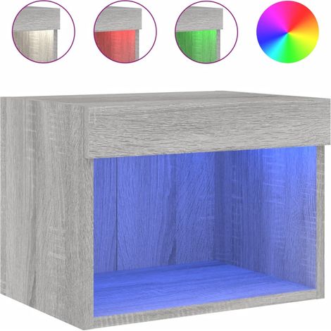 Maison Exclusive - Wand-Nachttisch mit LED-Leuchten Grau Sonoma