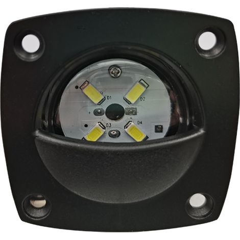 Black and white plastic nylon cabinet light, 12V LED light, suitable for marine, yacht, and RV hardware accessories - black - cabinet light (1/4)