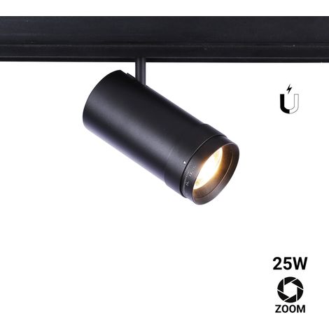 Faretto LED a binario magnetico con Zoom 10°-55º - 48V - 25W -