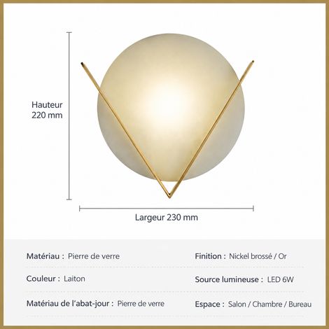 Applique murale LED en cuivre et albâtre pour chambre salon lumière chaude 4 kg – Livraison gratuite