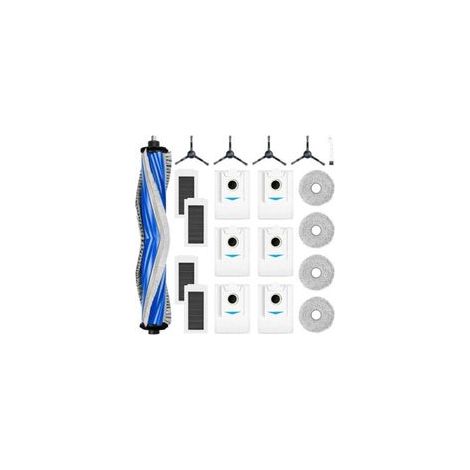 Lot de 20 Accessoires pour Robot Aspirateur Ecovacs Deebot X5 Omni, 1 Brosse Principale, 6 Sacs à Poussière, 4 Lingettes, 4 Filtres, 4 Brosses Latérales, 1 Brosse de Nettoyage (1/5)