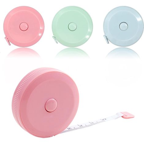 Lot de 3 rubans à mesurer pour le corps - Mini mètre ruban rétractable - Pour mesurer la longueur, la poitrine, la taille (200 cm) (1/5)