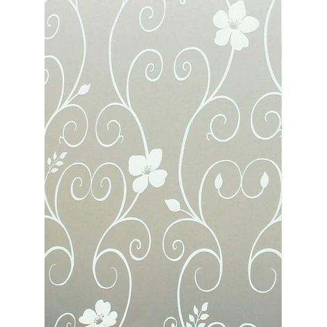 Sichtschutzfolie, Milchglasfolie, UV-beständiger Fensteraufkleber, 45 cm x 200 cm (weiße Blume) (1/5)