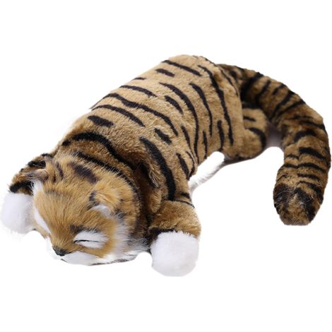Chaton en peluche électrique simulé roulant, jouet doux pour décoration de chambre, cadeau d'anniversaire ou Noël pour enfants. (1/5)