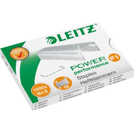 Leitz Punti per Cucitrice Power Performance P1 N° 8 1000 pezzi Passo 6 mm
