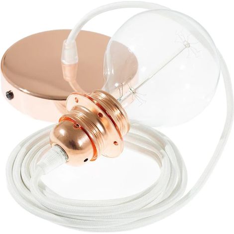 Lampada sospesa creative-cables rm01 cavo tessile seta 1 metro (1/3)