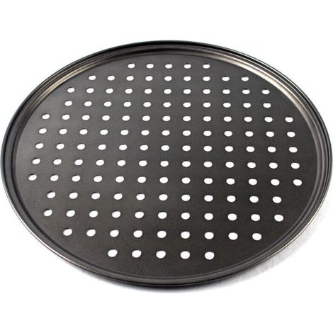 Runde Pizzableche, große perforierte Pizzableche, antihaftbeschichtet, Ofenrost, professionell, 1 Stück
