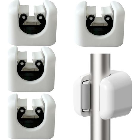 Lot de 4 Supports de Balai Autocollants pour Balai et Balai - Support Mural pour Balai et Balai - Rangement pour Cuisine, Salle de Bain, Jardin (1/5)