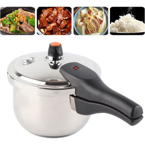 Autocuiseur domestique et commercial en acier inoxydable antidéflagrant avec fond multicouche, compatible avec les plaques à induction et la cuisson à flamme nue, 2 L, finition brillante. (1/5)