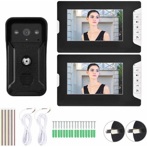 Interphone vidéo couleur filaire 7 pouces, 100-240V, vision nocturne, étanche, sonnette avec prise AU (1/5)