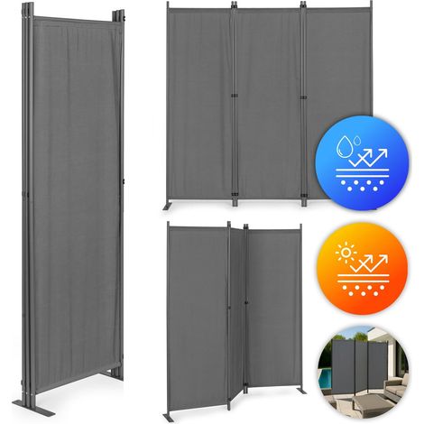 Folding 3-Panel Garden and Room Divider 167x164 cm Grey MultiGarden (1/5)